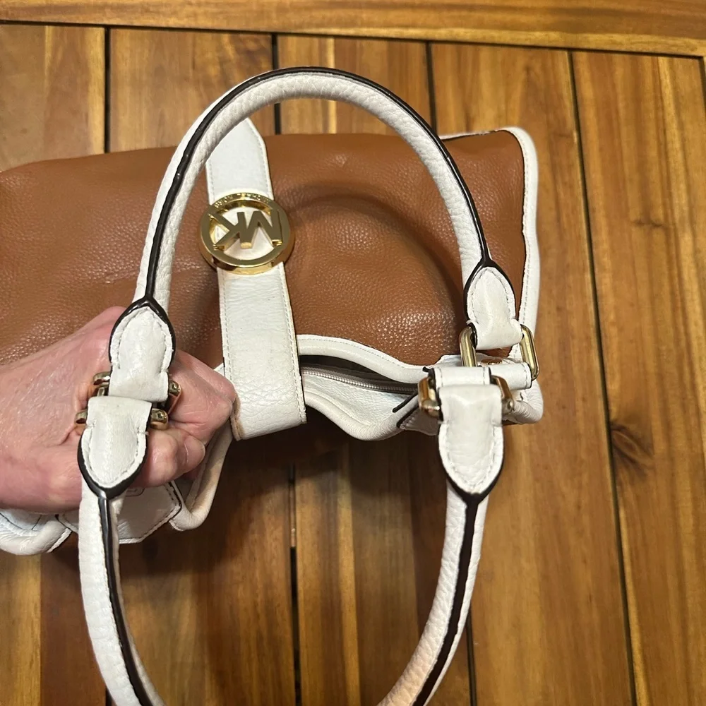 Michael Kors Brown and Cream Shoulder Bag